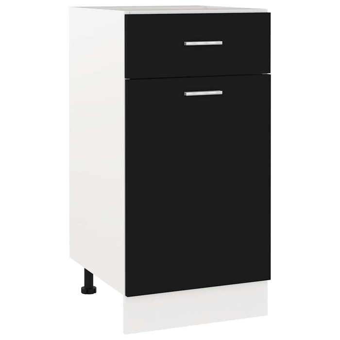 vidaXL Armoire à Tiroirs Lyon Noir 40 x 46 x 815 cm en Bois d’ingénierie avec rangement vaisselle et ustensiles pour Cuisine 4553