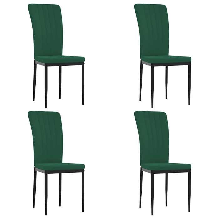 NEW Chaises à manger lot de 4 Vert foncé Velours construction solide_38776