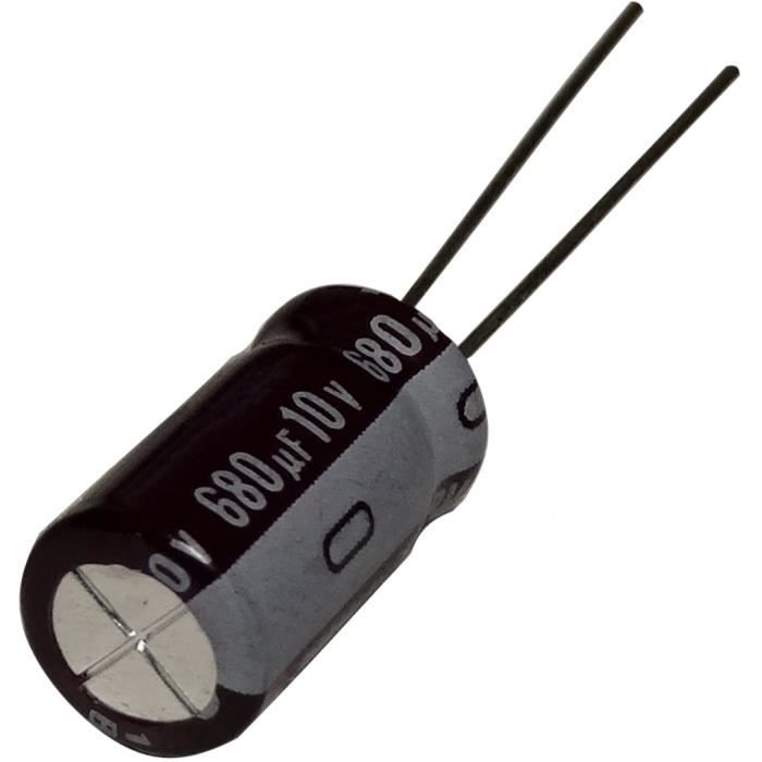 Lot De 10 Condensateurs Électrolytiques 680µF 25V - Température -40 à +105°C - Marque Pirabadi