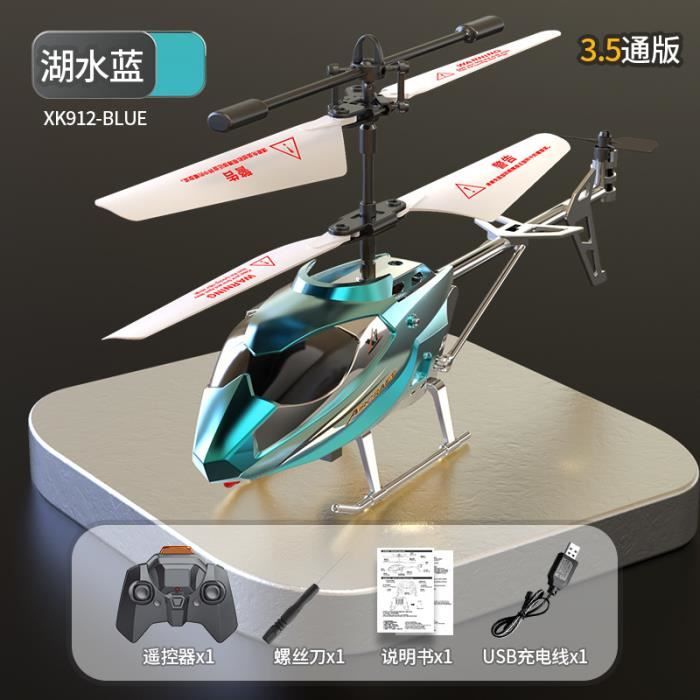 BuyWeek Hélicoptère RC C129 – 4 Canaux – Maintien Hauteur – Gyroscope 6 Axes – Débutant – Bleu