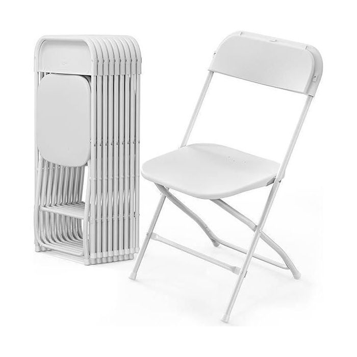 Chaises pliantes de jardin pack de 10 réunions fêtes mariages réceptions - Blanc Chaises pliantes de jardin pack de 10 réunions fêtes mariages réceptions - Blanc