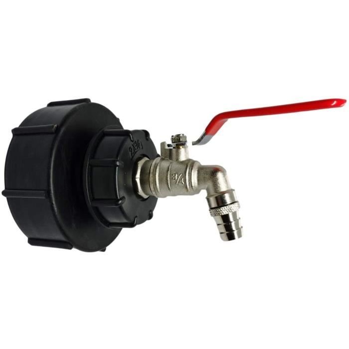 Lot De 3 Bouchons Adaptateurs IBC Filetés 3/4" - Avec Bande Téflon - Pour Cuves 1000L, Robinets