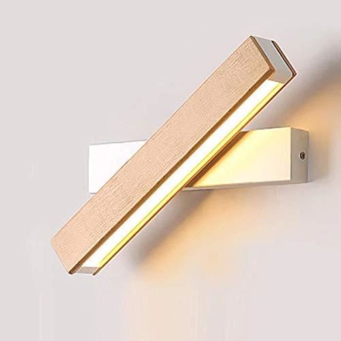 Applique Murale Intérieur LED - Goeco - Rotation 360° - Bois Massif - Chambre