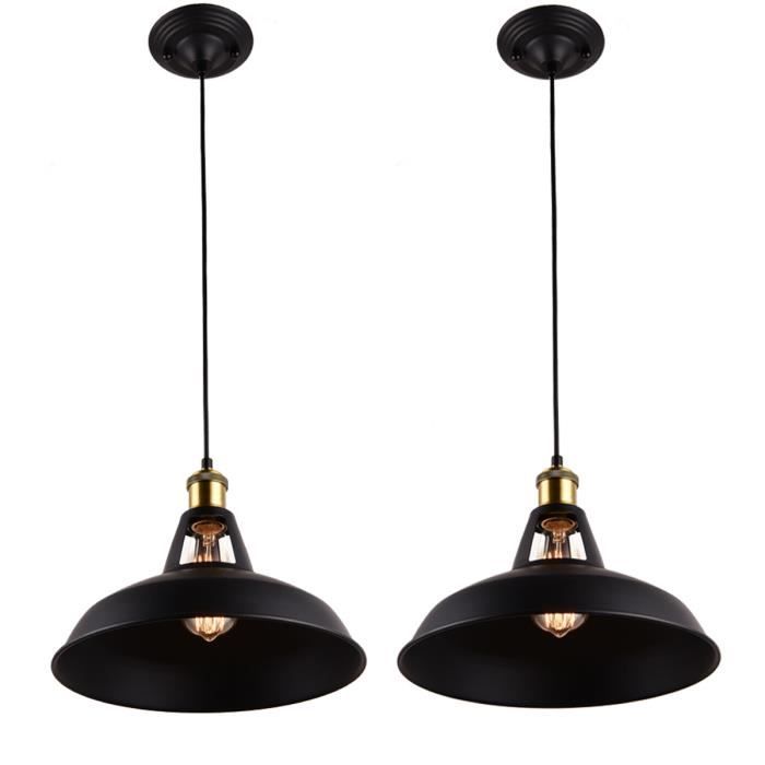 MOGOD 2 Pack Lustre de Salon en Métal Suspension Adjustable Lampe en Fer Forgé