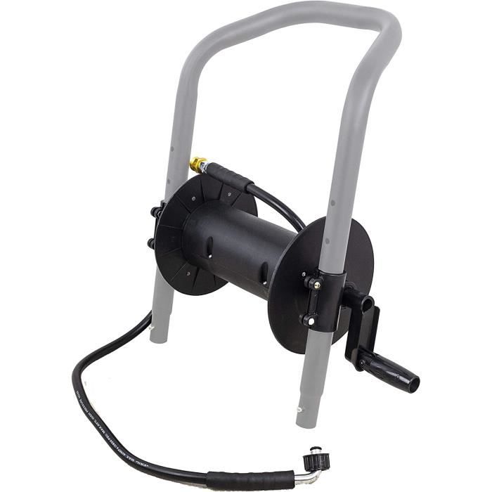 M MINGLE Enrouleur De Tuyau De Nettoyeur Haute Pression De 91,4 M En Acier Robuste, Manivelle Manuelle Avec Bras Pivotant, Tuyau De Sortie NPT De 0,9