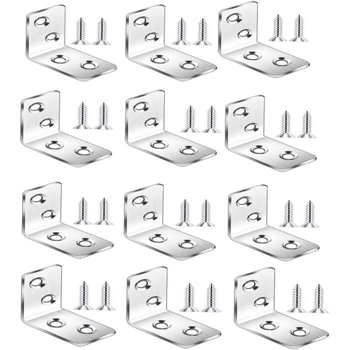 Équerre De Fixation Inox, 20 Pcs Support D'angle Droit En