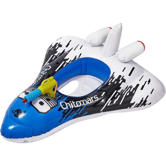 Bouée Gonflable Chitomars Avion-Bateau Avec Pistolet à Eau - Siège Piscine Enfants 3-10 Ans 15-30kg