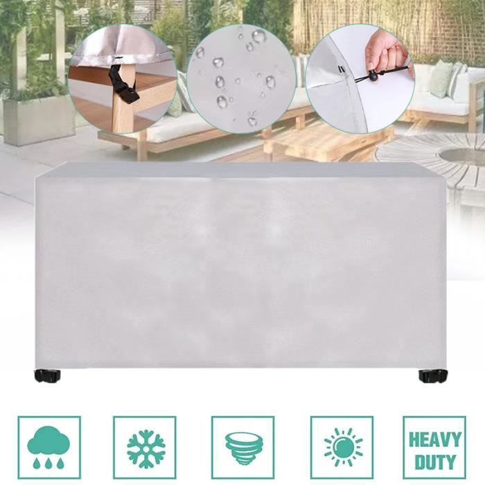 Housse De Protection Pour Meubles De Jardin - Taille 155x60x40 Cm, Tissu Oxford 420D Imperméable - Pour Tables, Chaises, Canapés Extérieurs