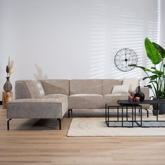 Canapé d'angle Beige Moderne Confort