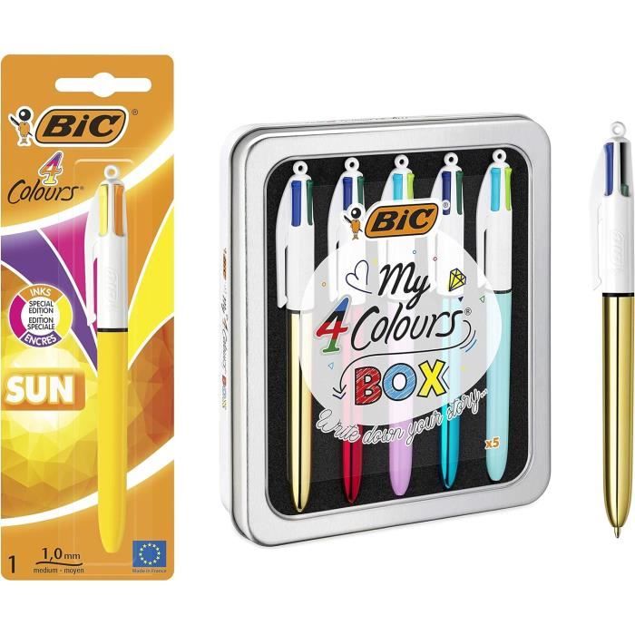 Colours Box My 4 Colours Box Stylos-Billes Rétractables À Pointe Moyenne, Corps ...