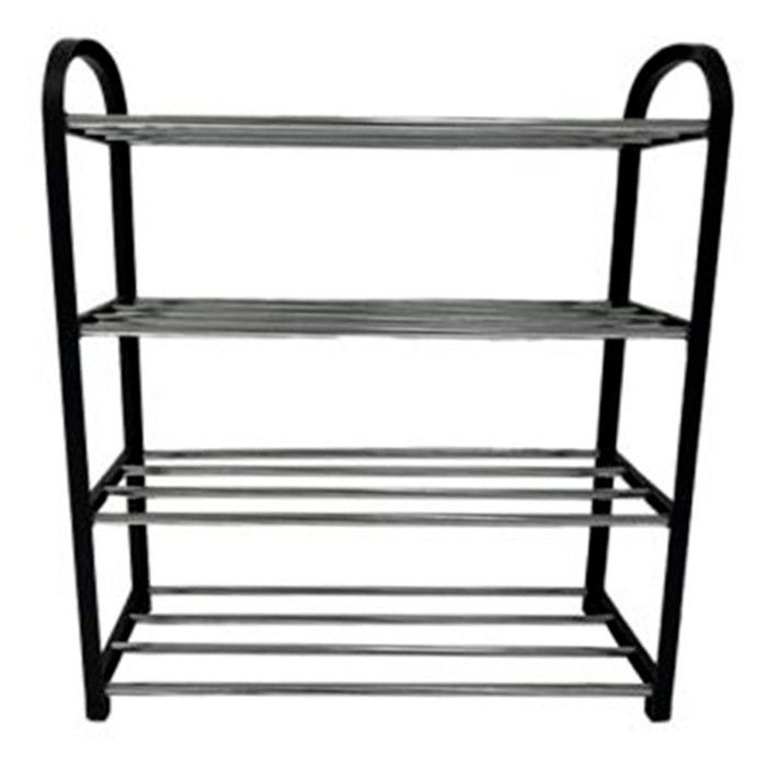 Étagère à Chaussures 4 Niveaux 62cm Noir