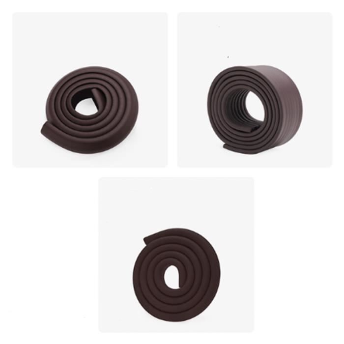 Elonglin 2 Mètre Protection des Bords et Coins pour Bébés Super Souple Anti Choc Rouleau en Mousse Bord L-Forme Protecteur Sécurité sur Coins de Murs des Meubles Bords de Table marron 35mm*12mm*2m