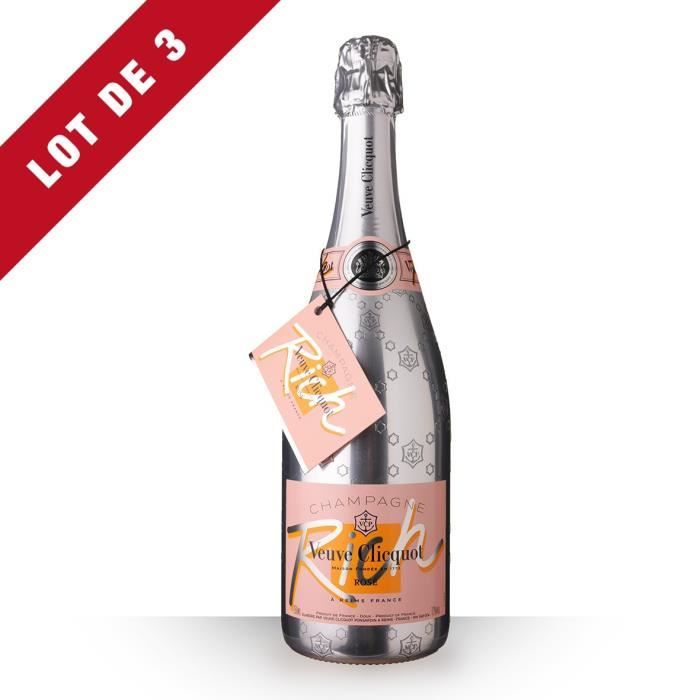 3X Veuve Clicquot Rich Brut Rosé 75cl - Champagne - La cave Cdiscount