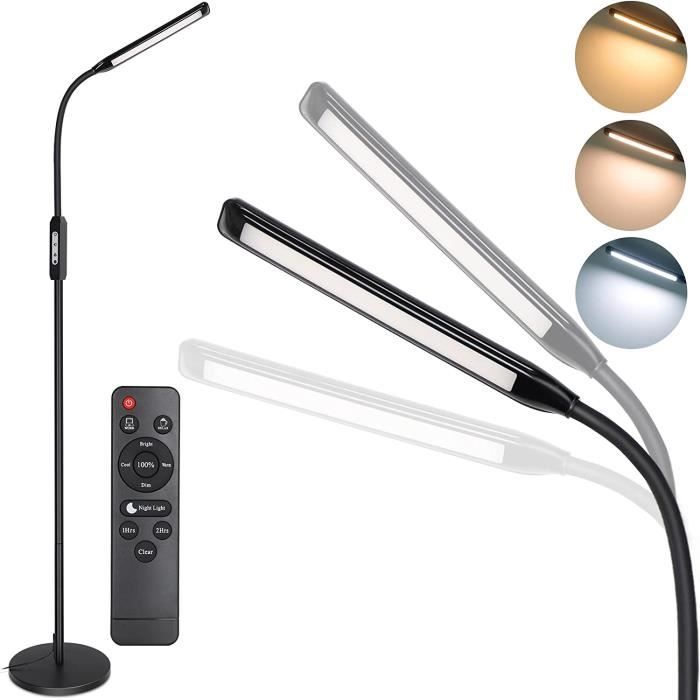 Anyts Lampadaire LED Dimmable 3-en-1 Avec Télécommande - Lampe Sol, Bureau Et Table