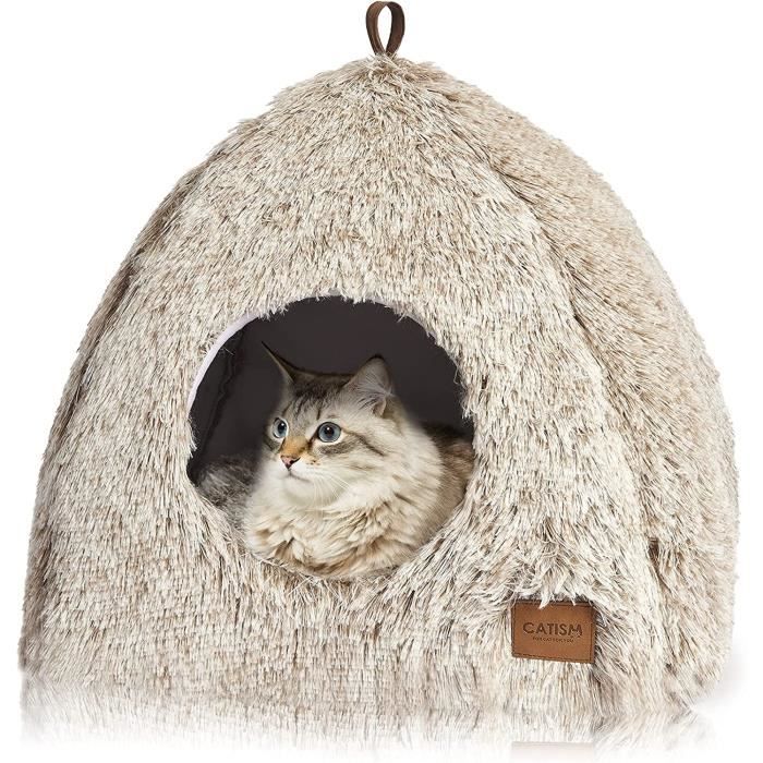 Grotte Pour Chat, Arbre De Noël, Lit Pour Chat, Grotte à Moitié Fermée En Forme De