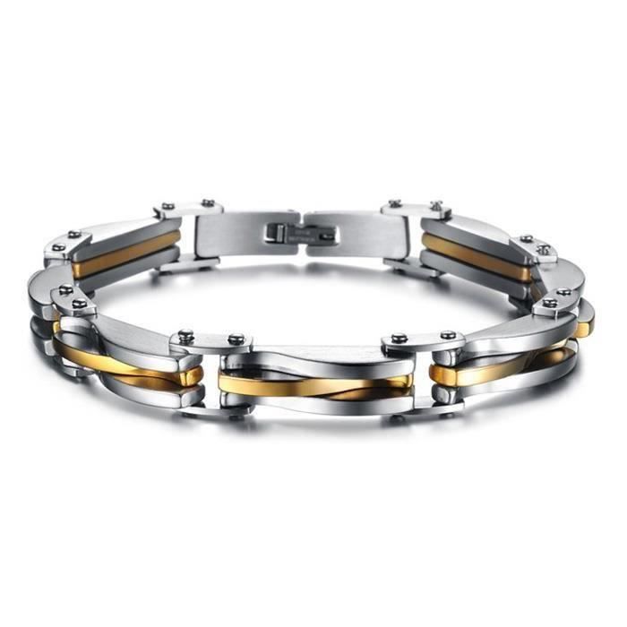 Bracelet Classique - Homme - FESTIVUS - Acier Inoxydable - Idéal pour Saint Valentin Noël Anniversaires