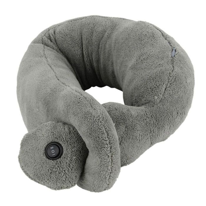 Coussin vibrant - HOME DECO FACTORY - Tour de cou - Réglable - 2 vitesses - Gris