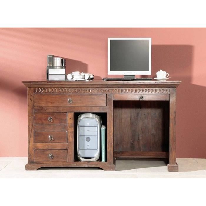 Bureau - Bois massif dacacia laqué (Nougat) - Style colonial - OXFORD #511