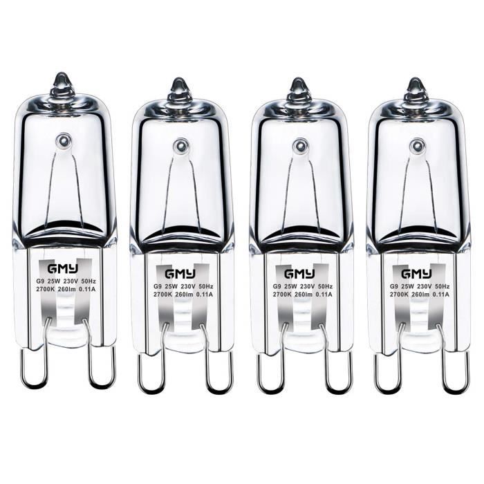 Ensemble de 3 ampoules G9 pour four halogène four G9 25w 230v