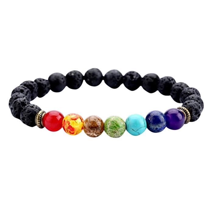 Bijoux Faits Main Bracelet pour Couple AITU Bracelet Bracelet Chakra Bracelet Multicolore avec Perles de Pierre Naturelle