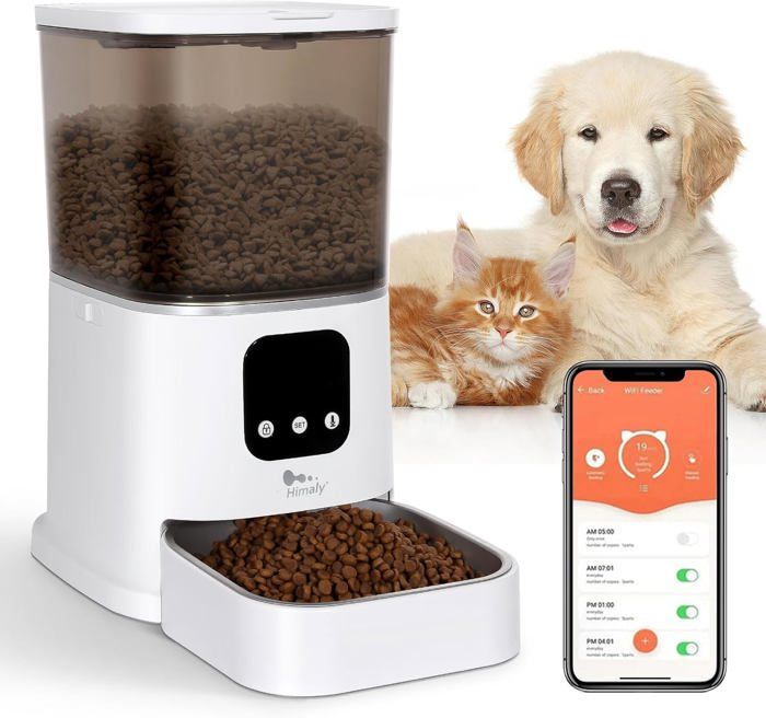 Comparer les prix de 6L Distributeurs Automatiques Pour Chats et Chiens -Himaly -APP Remote Controls -10s Programmable -Double Alimentation