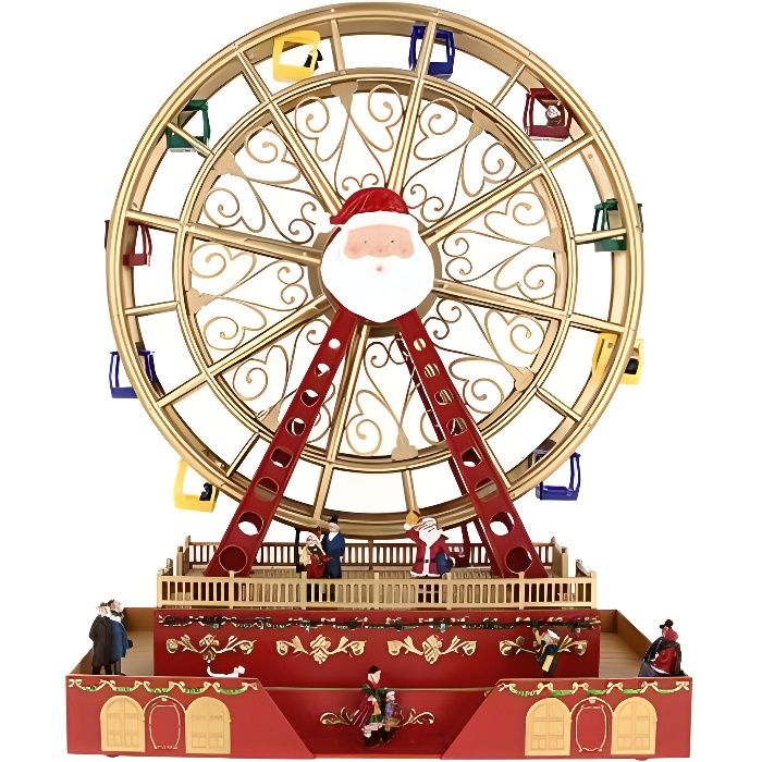 Grande Roue Village de Noël lumineux & musical H. 49cm - SILUMEN
