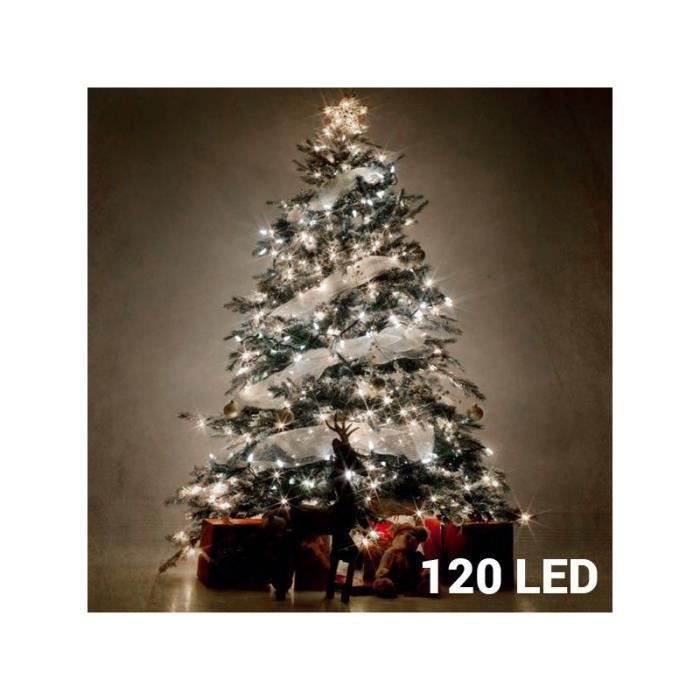 Guirlande LED de noël blanche - 120 LED - Cdiscount Maison
