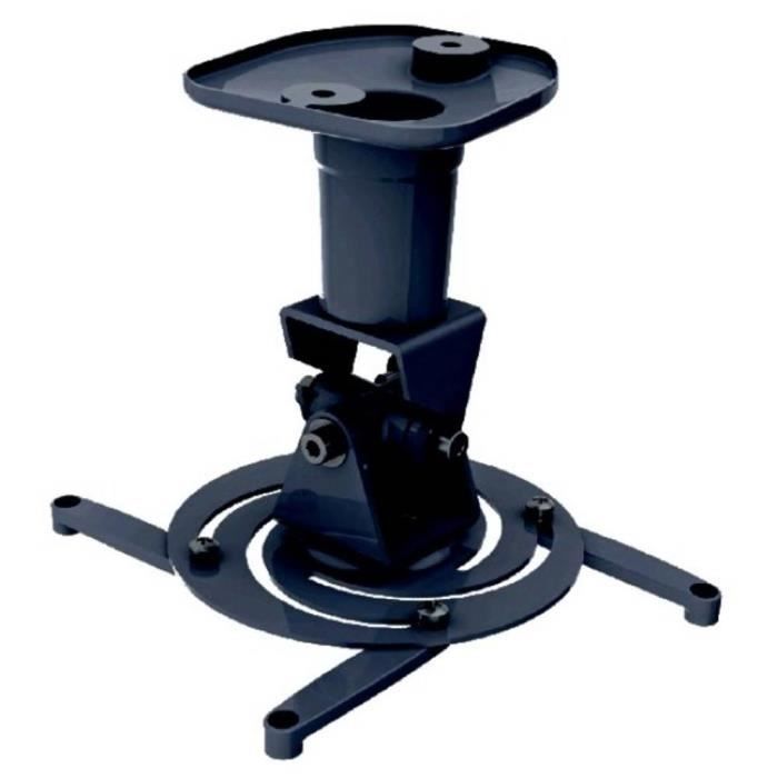 TECHly ICA-PM-100BK Support plafond pour projecteur inclinable rotatif Distance sol/plafond (max.): 218 mm noir