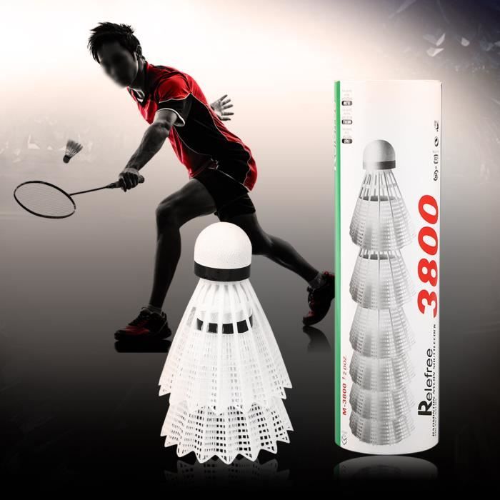 6PCS Blanc Volants de Badminton Avec boîte de rangement HB016 -PAS