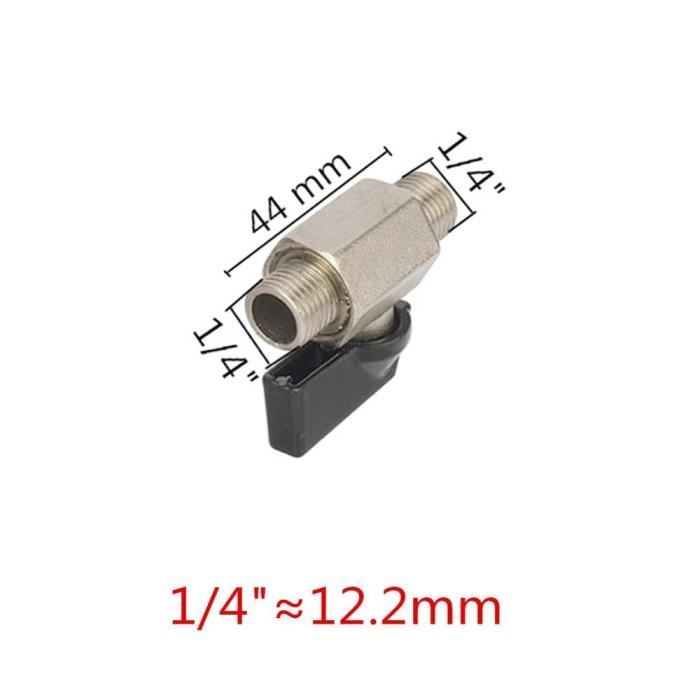 Mini vanne à bille 1/4" BSP Mâle Filetage Femelle Compresseur Air Poignée tuyau en laiton. 