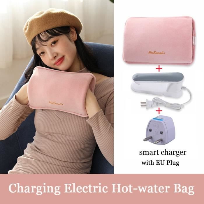 Bouillotte électrique rechargeable, chauffe-mains, massage, soulagement de  la douleur, rose, 26 × 18 cm