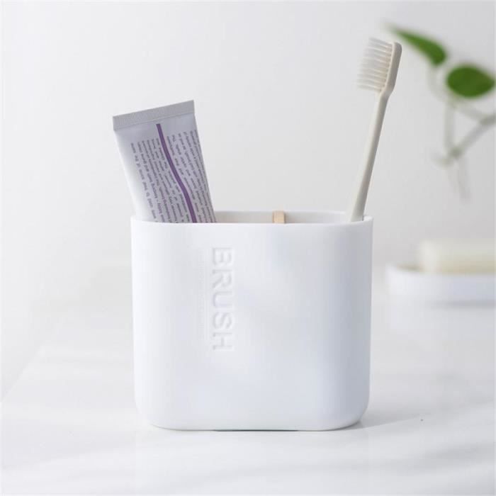 Support Brosse à Dents Bambou 5 Compartiments – Organisateur Salle De Bain Noir, Porte-Brosses Électriques & Dentifrice