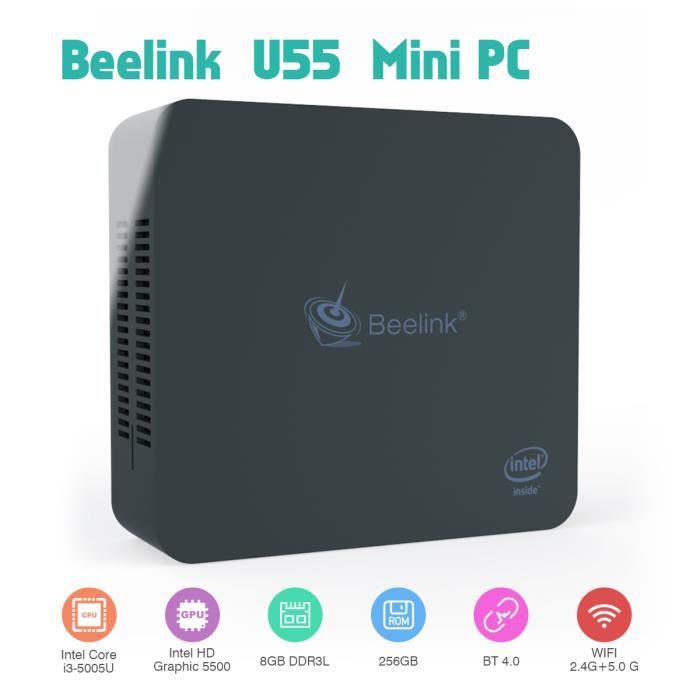 Achat Ordinateur de bureau Beelink U55 Mini PC UnitÉ Centrale 8 GoRAM +256Go SSD - Win 10 Office -Intel Core I3 - 5005U -WiFi 1000Mbps USB3.0 BT4.0 pas cher