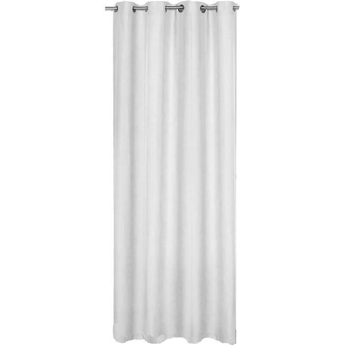 Rideau Occultant Imperméable Eclipse - 1 Panneau 132x160 Cm, œillets Antirouille, Pour Intérieur/extérieur, Blanc