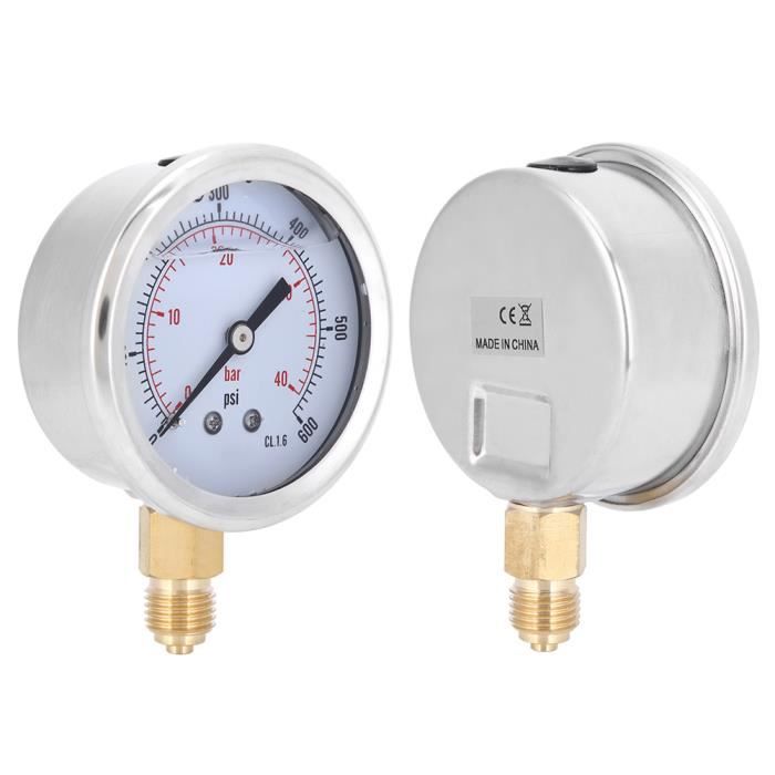 Jauge De Pression Sous Vide 50mm - Double Échelle 1-0bar / -30-0inHg - Connexion 1/8 BSPT - Pour Gaz, Air, Eau, Huile