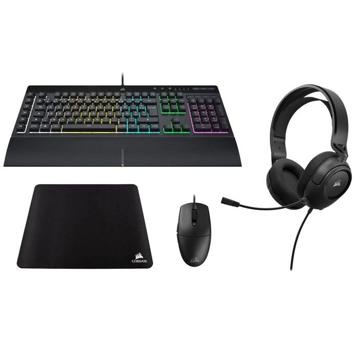 Ensemble Clavier tapis de et casque Corsair HS35 V2 Stereo + K55 PRO + M55 WIRED + MM250