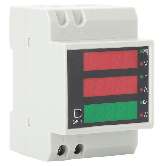 Compteur De Puissance Sur Rail DIN – Affiche Tension Et Courant AC 50-300V