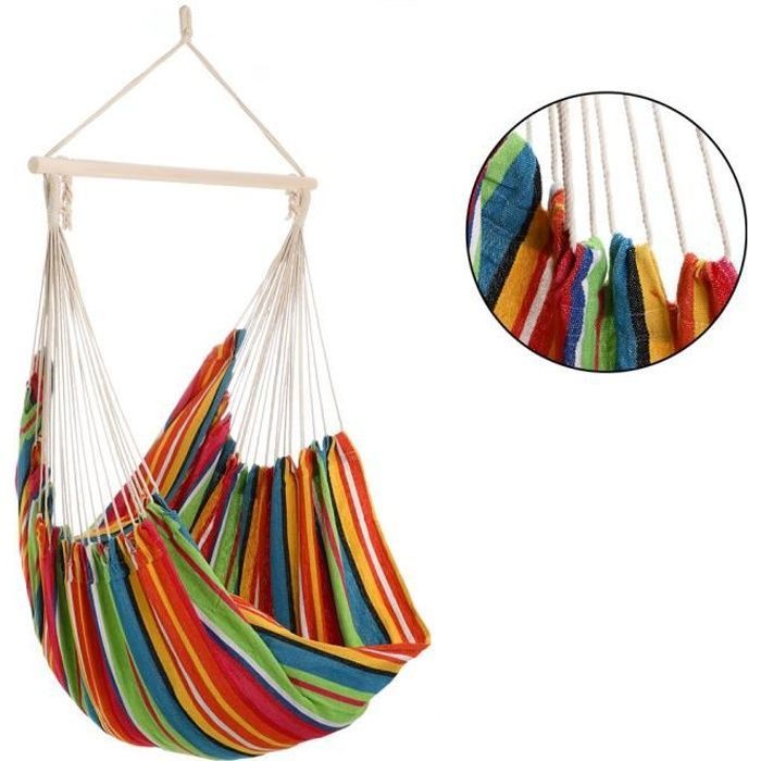 Detex Fauteuil Suspendu Siege Hamac Chaise Suspendue 185 X 130 X 155 Cm Multicolore Design Hydrofuge Robuste Achat Vente Hamac Detex Fauteuil Suspendu Cdiscount