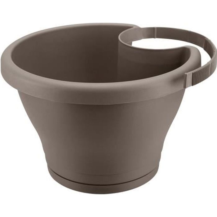 Fioriera Elho Corsica In Taupe | 60 Cm Con Sottovaso Integrato | Moderna