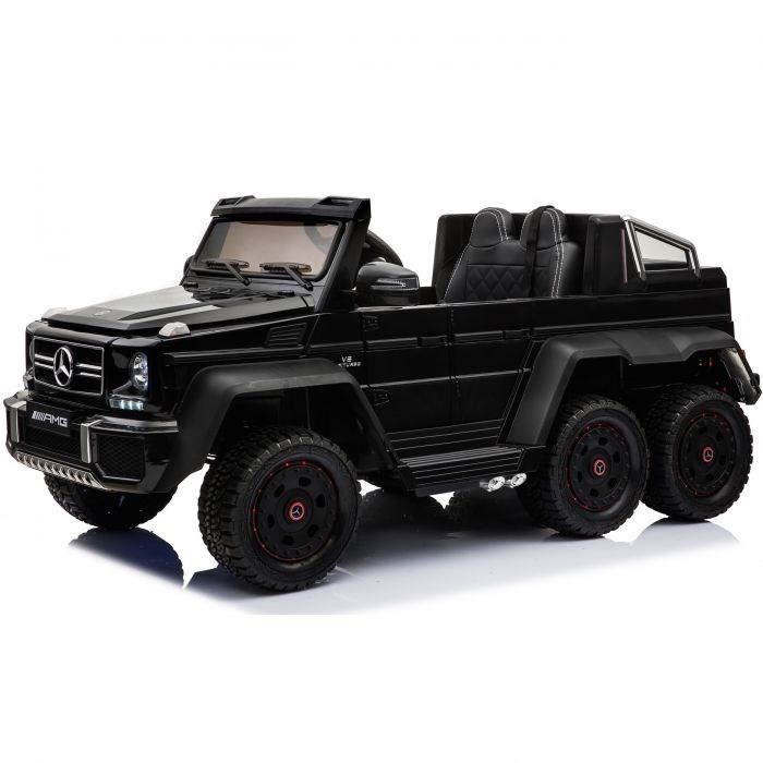 Eroad Mercedes G63 Amg 6x6 Noir 2 Places 12v Roues Gomme Mp3