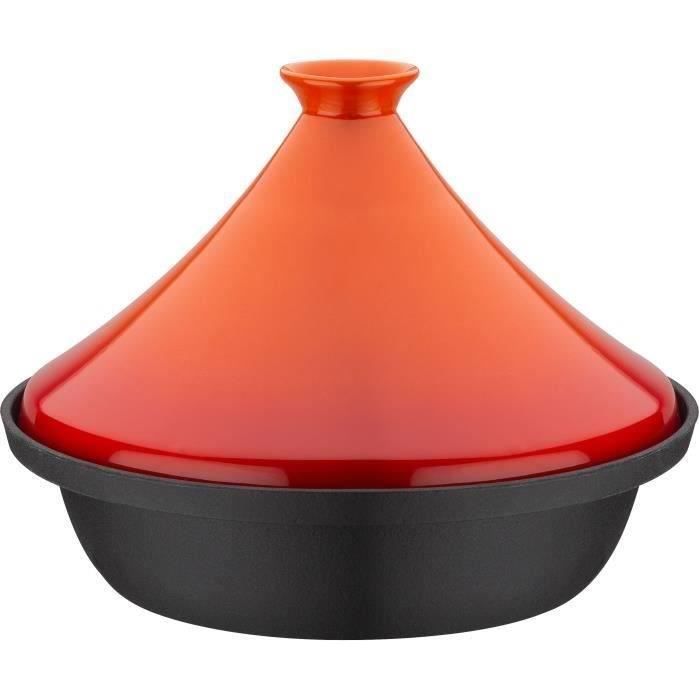 Tajine fonte massive GSW 30 x 22 cm Couvercle céramique Induction