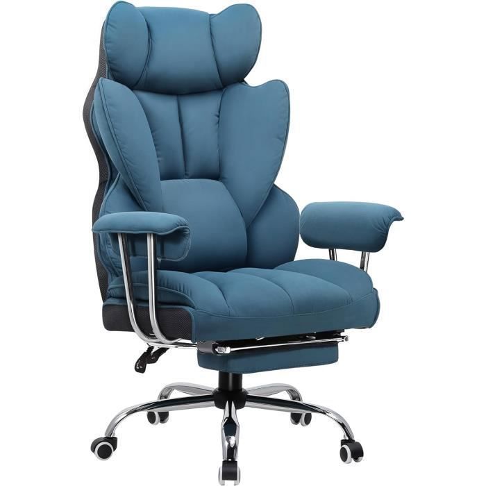 Chaise Gaming Réglable Repose Pieds Télescopique Ergonomique