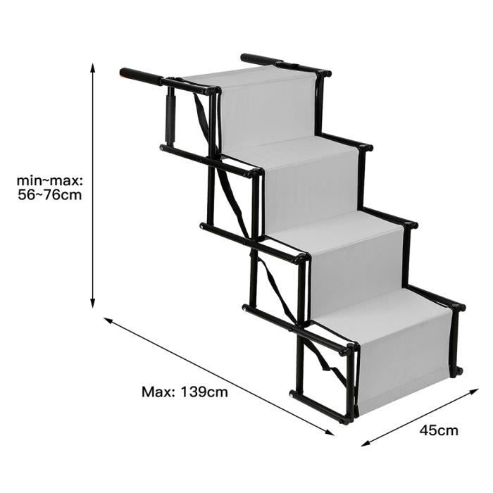 Escalier pliable pour chien HUOLE - Gris - Antidérapant et portable Escalier pliable pour chien HUOLE - Gris - Antidérapant et portable