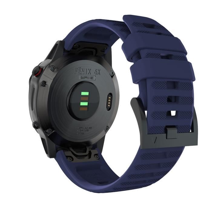 PDTO 26MM Silicone Band Strap for Garmin Fenix 6X GPS/6X PRO/5x Plus/Fenix 3/3 H