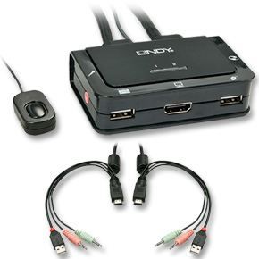 Switch KVM HDMI compact USB 2.0 audio 2 ports