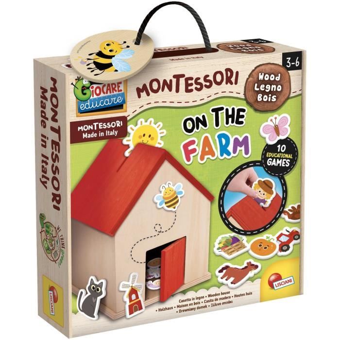 À la ferme Jeu Montessori MONTESSORI BOIS Maison de Ferme Éléments Réalistes