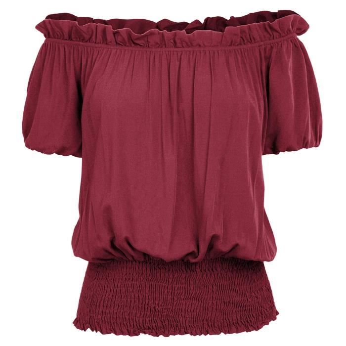 Blouse Femme Haut Élégant Tunique Chic Top Fluide Chemise Mode CHEMISE