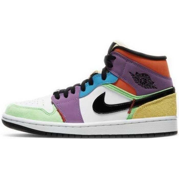 Basket NIKE Air Jordan 1 Mid SE Multi-Color(W) Jordan one AJ 1 pour Femme  AJS590772 Blanc - Cdiscount Chaussures