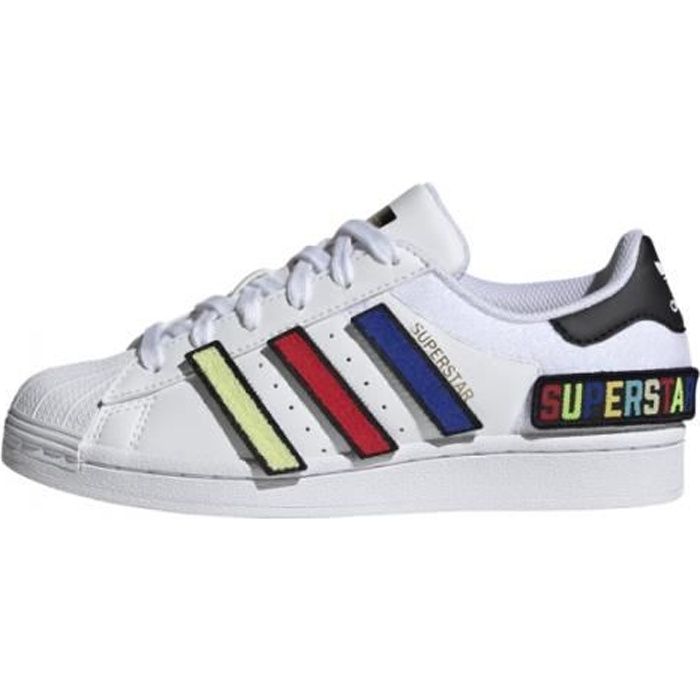 Basket Cadet adidas Originals SUPERSTAR - Blanc - Lacets - Tige textile