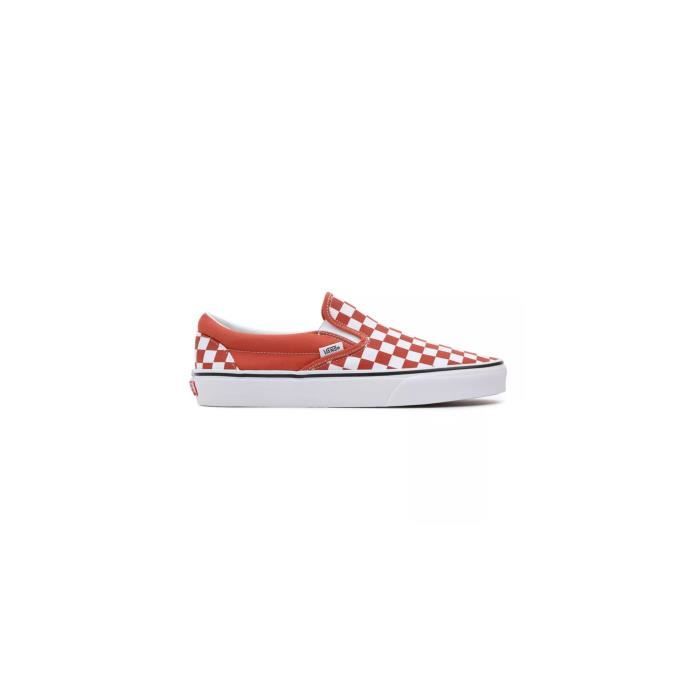 Baskets - VANS - Classic Slip-O Color Theory Checkerboard - Orange - Femme - Adulte - Textile - Plat